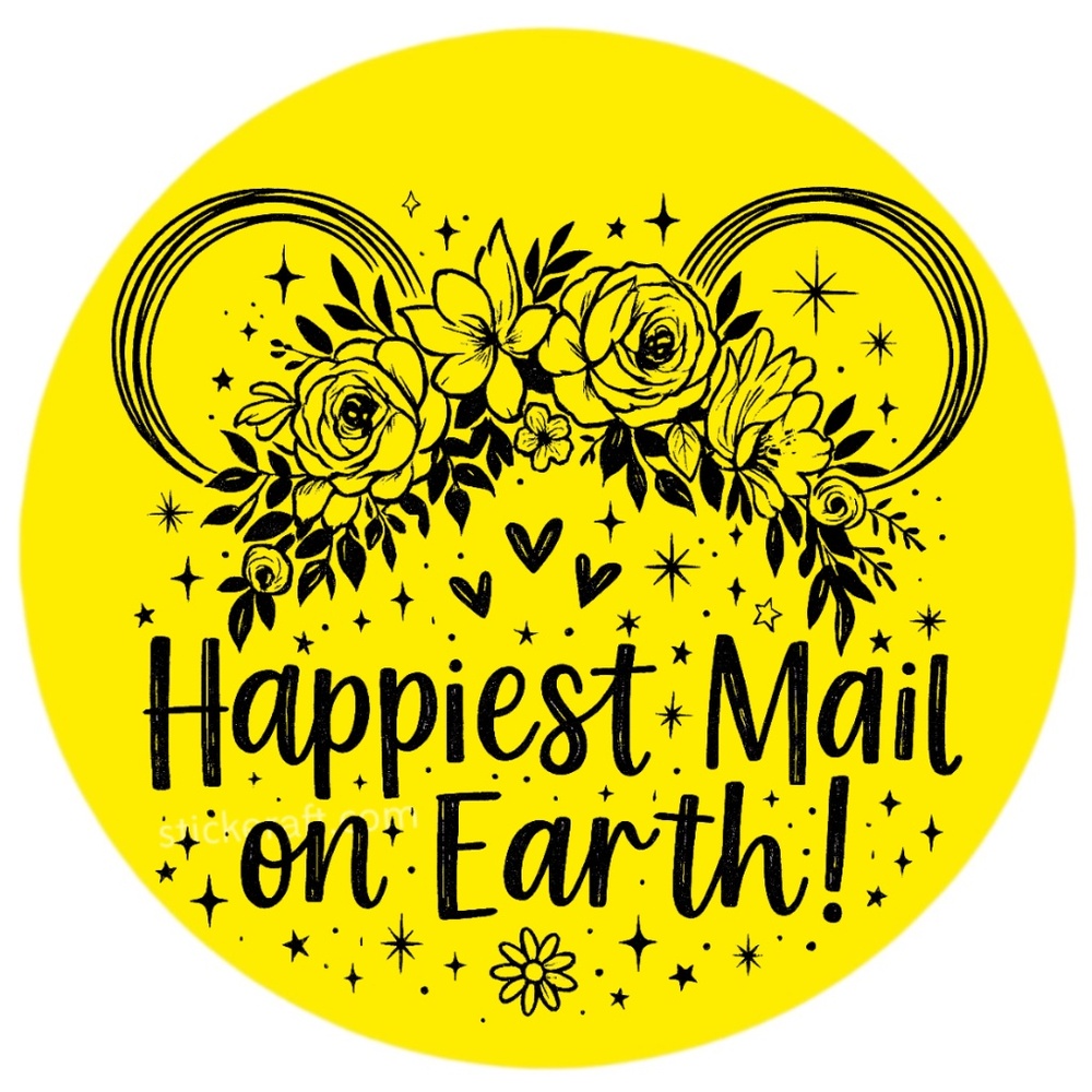 Happiest Mail on Earth Sticker 2” | Cute DISNEY Label | Small Biz Packaging - Picture 6 of 14